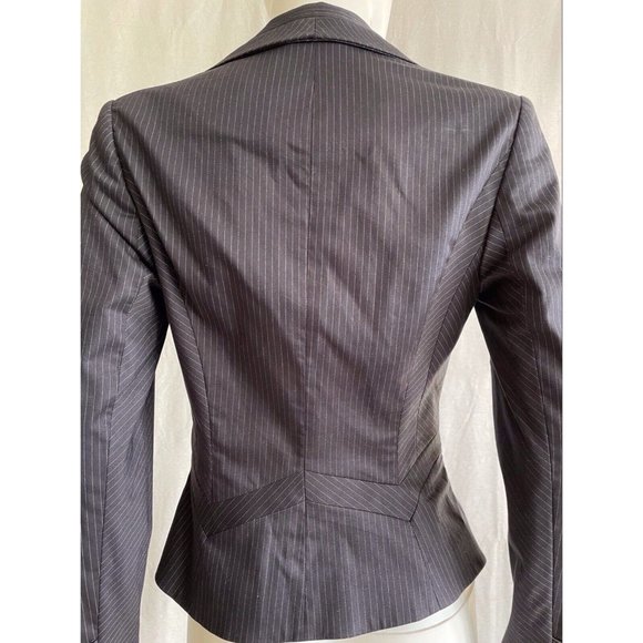 Marciano Women's Blazer Jacket One Button Striped Black Cotton Slim Fit Size 4 - Picture 10 of 12